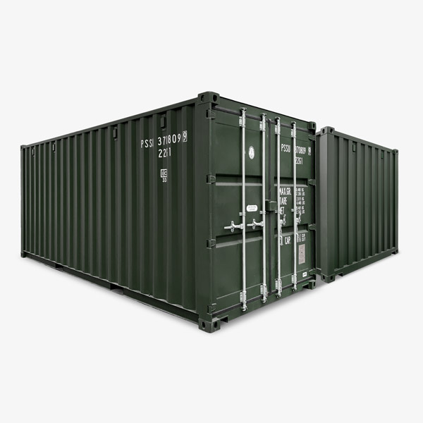 20ft DV Shipping Container Green 00
