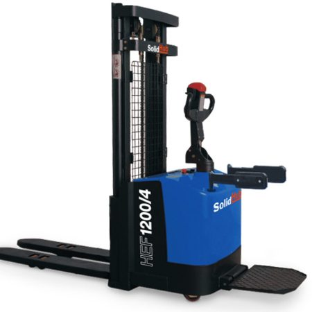 Gerbeur électrique HEF1200/4 avec poste de conduite, hauteur de levage 90 – 4.000 mm, capacité de charge 1.200 kg, SolidHub