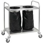 Chariot porte sac-poubelle inox