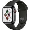 Apple Watch Series 5 Cellular 40 mm Boîtier en Acier Inoxydable Noir Sidéral avec Bracelet Sport Noir – S/M