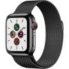 Apple Watch Series 5 Cellular 40 mm Boîtier en Acier Inoxydable Noir Sidéral avec Bracelet Milanais Noir Sidéral – S/M