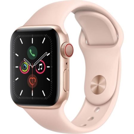 Apple Watch Series 5 Cellular 40 mm Boîtier en Aluminium Or avec Bracelet Sport Rose – S/M