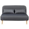 Banquette BZ 2 places – Tissu gris anthracite – Scandinave – L 132 x P 90 cm