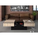 Table basse – Décor Frêne et Noir – L 113 x P 60 x H 40 cm