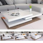 Table basse de salon moderne 80 x 80 cm – Blanc
