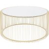 Table basse ronde Wire laiton 80cm Kare Design