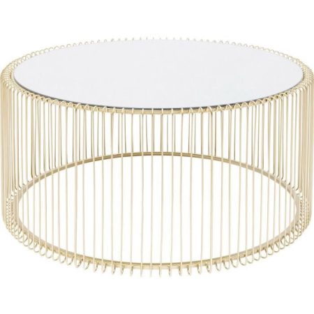 Table basse ronde Wire laiton 80cm Kare Design