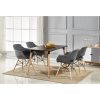 Table à Manger Noire + 4 Chaises Gris Foncé en Tissu Olivia – Salle à Manger, Salon, Cuisine – Design Moderne