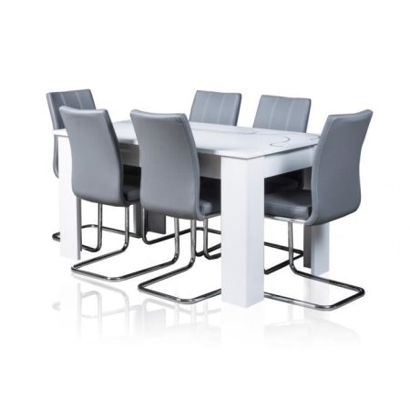 Table à Manger extensible Lino + 6 chaises sidney grises