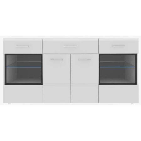 Buffet bas contemporain blanc brillant – L 170 cm