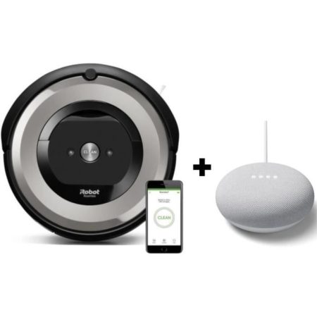 Aspirateur robot connecté + Assistant vocal Google Nest mini offert  IROBOT ROOMBA E5154