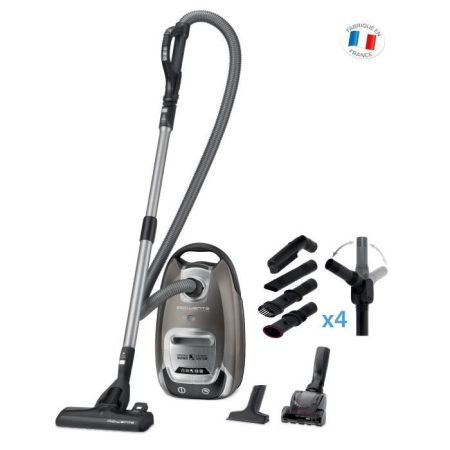 Aspirateur Avec Sac Capacité 4,5L 750W Accessoires Spéciaux Poils d&rsquo;Animaux et Voiture   Rowenta RO6466EA Silence Force Home & Car Pro