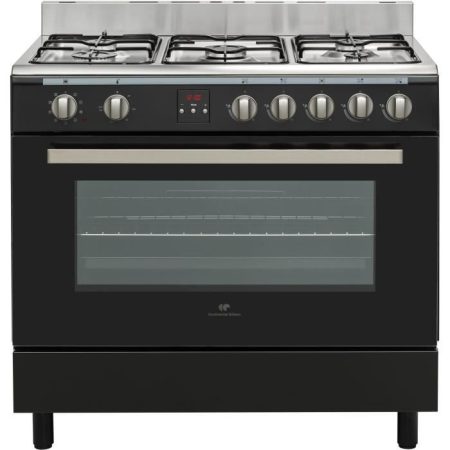 Cuisinière piano, four 101L catalyse, affichage digital, NOIR BRILLANT INOX  CONTINENTAL EDISON