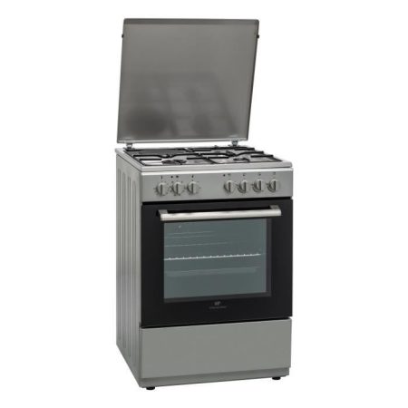 Cuisinière mixte 3 feux gaz + 1 électrique four multifonction catalyse 65L – L60 x H85cm – Silver