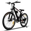 Vélo électrique de montagne roues de 26 pouces jante alliage d’aluminium Double couche – Noir