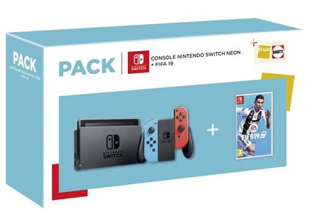 Pack  Console Nintendo Switch Néon + FIFA 19