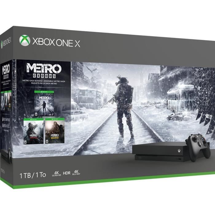 Xbox One X 1 To+3 Jeux(Metro Exodus+Metro 2033 Redux et Metro:Last Light Redux)+1 mois gratuit Game Pass+14 jours Live Gold 2 a 381