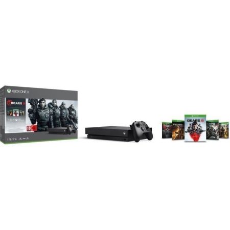Xbox One X 1 To + 5 Jeux Gears of War + 1 mois d&rsquo;essai au Xbox Live Gold + 1 mois d&rsquo;essai au Xbox Game Pass