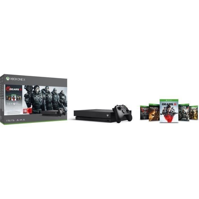 Xbox One X 1 To + 5 Jeux Gears of War + 1 mois d’essai au Xbox Live Gold + 1 mois d’essai au Xbox Game Pass 10 a 384