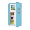 Réfrigérateur Klarstein Irene  – classique avec congélateur haut : 85 Litres (61L + 24L) – 40 db – classe A+ – design rétro bleu