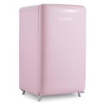 Réfrigérateur frigo Klarstein PopArt  – design rétro pop A++ 108 l-13 l (2 étagères, bac à légumes, compartiment congélateur) – rose