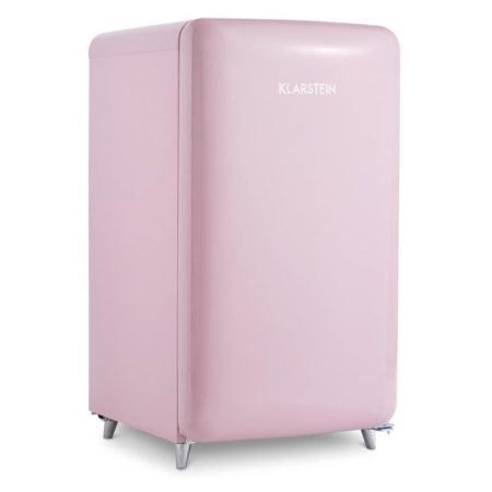 Réfrigérateur frigo Klarstein PopArt  – design rétro pop A++ 108 l-13 l (2 étagères, bac à légumes, compartiment congélateur) – rose