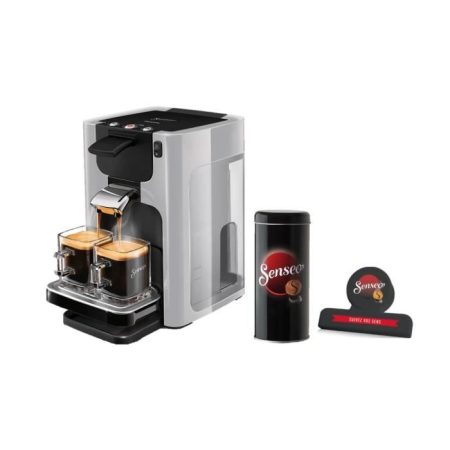PHILIPS SENSEO Quadrante HD7866/11 + Boîte de rangement dosettes + Pince fraîcheur – Gris clair