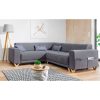 Canapé d&rsquo;angle panoramique convertible avec coffre – Gauche Couleur – Gris foncé