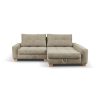 Canapé d&rsquo;angle droit convertible PICOLO – Tissu beige – L 234 x P 167 x H 103 cm