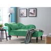 Méridienne capitonné en velours vert SHIMA – Angle Droit