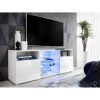 Meuble TV T38 – LED bleues – Façades en Brillant – L140cm x H53cm x P35cm