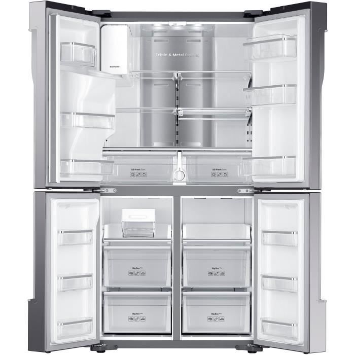 Réfrigérateur américain – 564L (361 + 203 L) – Froid ventilé-A+ – L 90,8 x H 182,5 cm – Inox anti trace SAMSUNG RF56J9040SR –