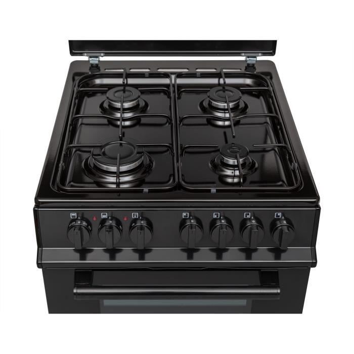 Cuisinière 50×60 Double fours électrique – 4 feux noirc CONTINENTAL EDISON