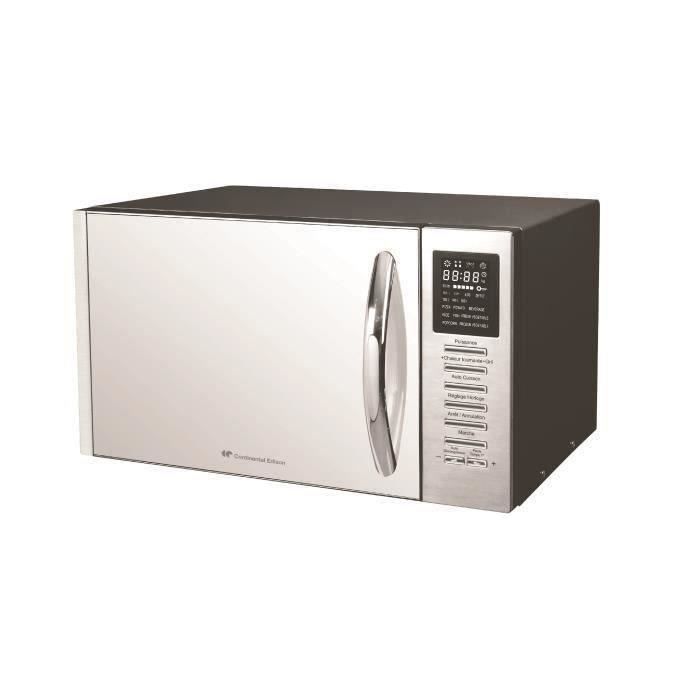 Micro-ondes combiné noir porte miroir – 25L – 900 W – Grill 1000 W – Convection 1000 W