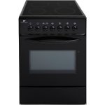 Cuisinière table vitrocéramique- 4 foyers-1700w- Four électrique- Catalyse-61L-A-L60XH85cm-Noir  CONTINENTAL EDISON CVMC6060B –