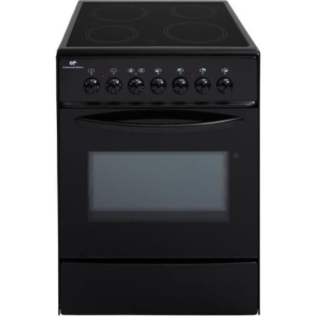 Cuisinière table vitrocéramique- 4 foyers-1700w- Four électrique- Catalyse-61L-A-L60XH85cm-Noir  CONTINENTAL EDISON CVMC6060B –