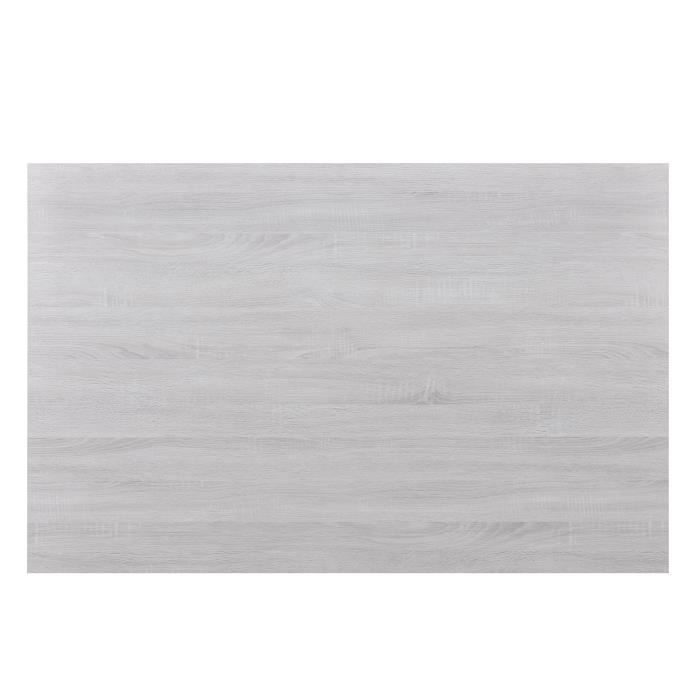 Table à manger chêne blanc avec 6 chaises gris brilliant cuir-synthétique rembourré140×90