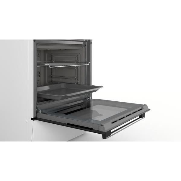 Cuisinière mixte – 3 foyers gaz et 1 électrique – Four multifonction full ecoclean – 66 L – A – L 60 cm – Blanc