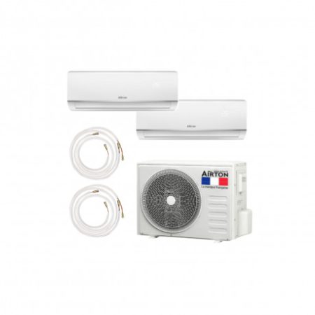 Climatiseur réversible 2500W + 3400W prêt-à-poser Bisplit Airton