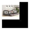 Lit enfant Philip 160×80 GRIS+CARS avec sommier, matelas et tiroir-coffre, avec le Sticker