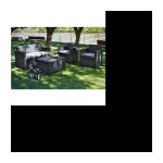 Salon de jardin en imitation résine tressée ALLIBERT 4 personnes MERANO Gris