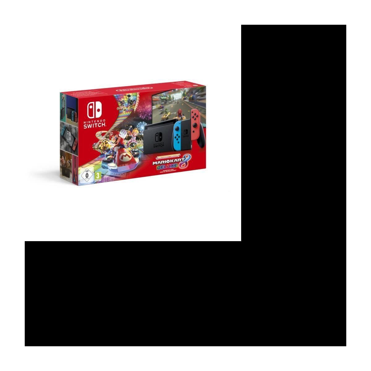 Pack Console Nintendo Switch Néons + Mario Kart 8 deluxe inclus en code de téléchargement 1 Pack Console Nintendo Switch Néons + Mario Kart 8 deluxe inclus en code de téléchargement
