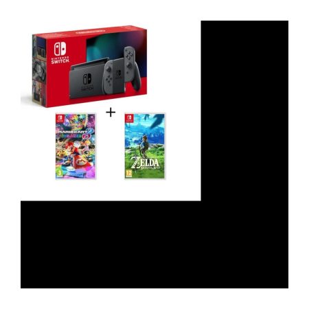 Console Switch grise + Mario Kart 8 Deluxe + The Legend of Zelda Breath of the Wild