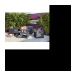 Salon de jardin en imitation résine tressée ALLIBERT 4 personnes MONACO Gris
