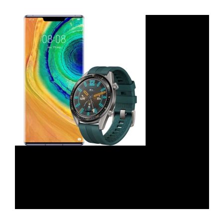 HUAWEI Mate 30 Pro Silver 256 Go (Services Google non intégrés) + Montre GT Dark Green