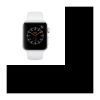Apple Watch Series 3 GPS + Cellular, 42mm Boîtier en aluminium argenté avec bracelet sport blanc