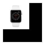Apple Watch Series 3 GPS + Cellular, 42mm Boîtier en aluminium argenté avec bracelet sport blanc