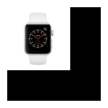 Apple Watch Series 3 GPS + Cellular, 42mm Boîtier en aluminium argenté avec bracelet sport blanc