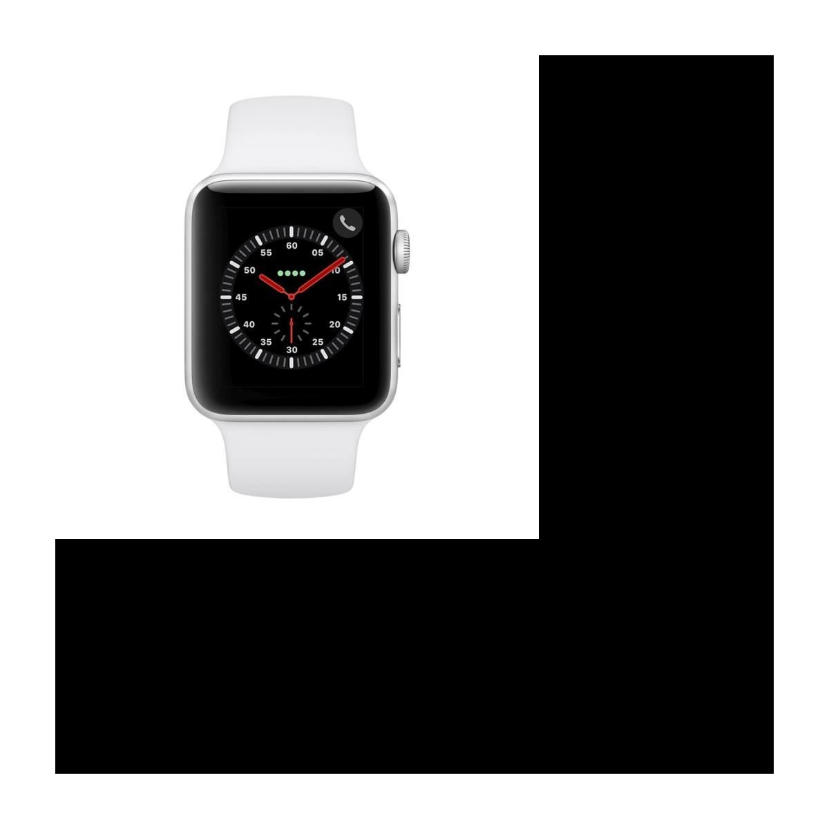 Apple Watch Series 3 GPS + Cellular, 42mm Boîtier en aluminium argenté avec bracelet sport blanc 6 merchant fixed 4300 1780346219