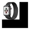 Apple Watch Series 5 Cellular 40 mm Boîtier en Acier Inoxydable Noir Sidéral avec Bracelet Milanais Noir Sidéral – S/M